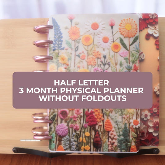 Half Letter 3 Month Physical Planner - without personalization and foldouts